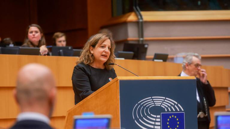 La presidenta del grupo socialdemócrata en el Parlamento Europeo, Iratxe García. Foto: EFE