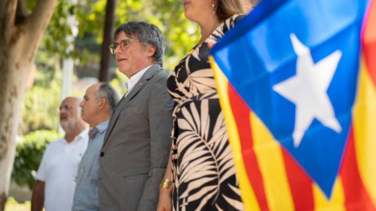 Imagen de Puigdemont en un acto de campaña. Foto: EFE