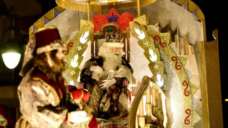 El Rey Melchor, durante la cabalgata. Foto: Marc Bosch