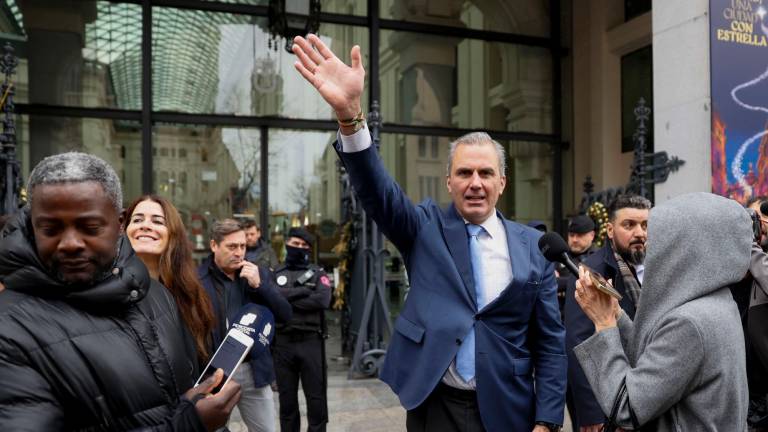 El portavoz de Vox, Javier Ortega Smith, saliendo del Palacio de Cibeles el pasado 4 de enero. Foto: EFE