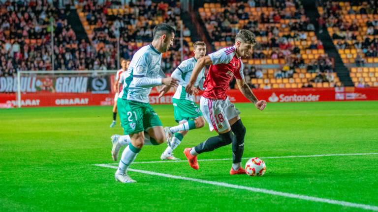 Álex Jiménez en el partido copero ante el Huesca.