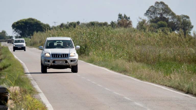 Estat actual de la carretera del Poble Nou del Delta, a l’hemidelta dret. Foto: Joan Revillas