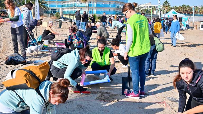 $!El pasado mes de enero, se organizó una jornada para limpiar la playa de La Pineda, especialmente afectada. Foto: Alfredo González