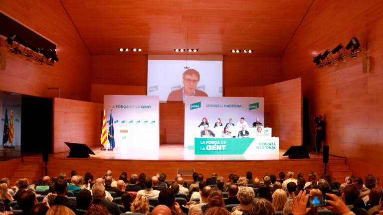 El expresidente Carles Puigdemont ha entrado por videoconferencia. Foto: EFE