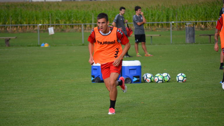 Pol Valent&iacute;n en un entrenamiento de esta pretemporada. Foto: N&agrave;stic de Tarragona