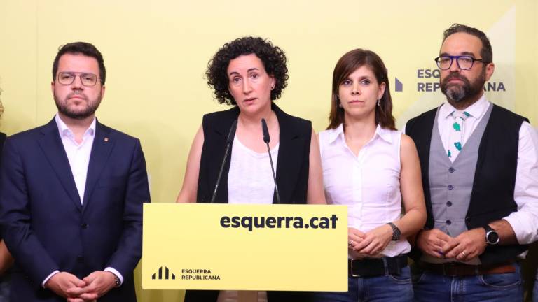 Pere Aragonès, Marta Rovira, Marta Vilalta y Juli Fernández la semana pasada. Foto: ACN