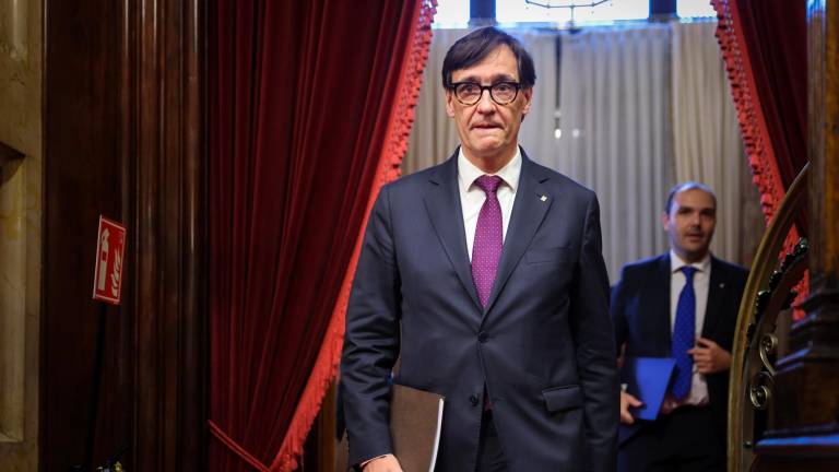 El presidente de la Generalitat, Salvador Illa, entrando al Parlament. Foto: ACN