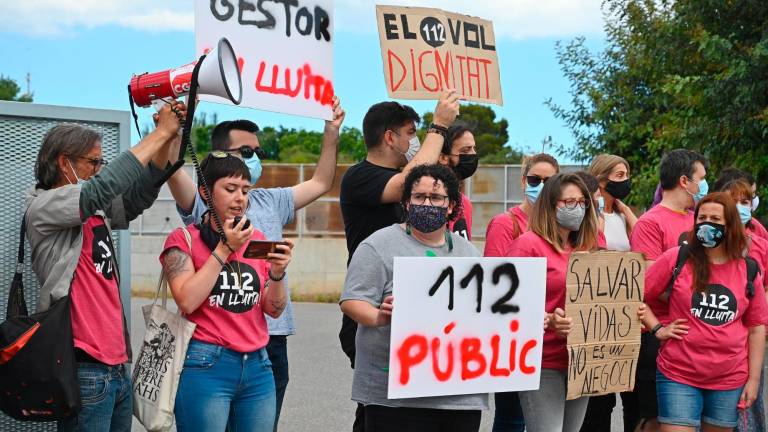 Los trabajadores del 112 hace años que denuncian la situación. Imagen de 2021. Foto: Alfredo González