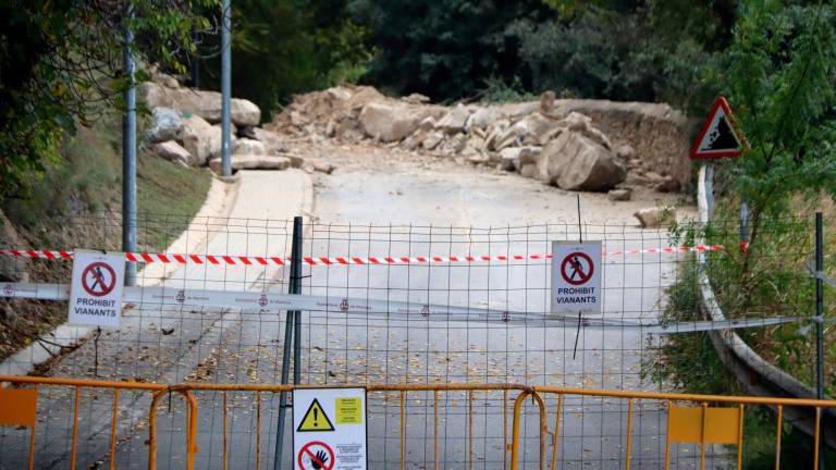 Una carretera cortada en Barcelona. Foto: ACN