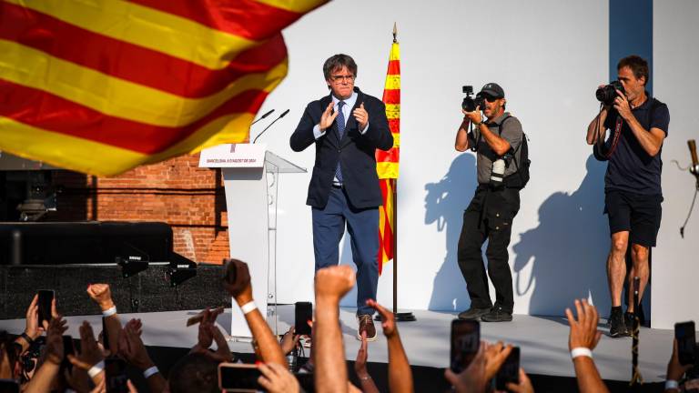 Carles Puigdemont, durante su discurso. Foto: ACN