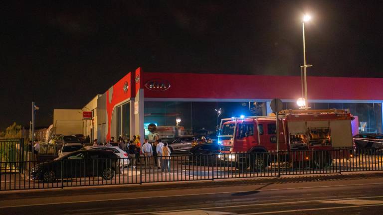 $!El incendio desde la otra parte de la carretera. Foto: Marc Bosch