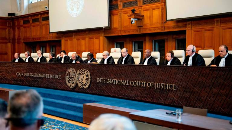 El tribunal del Corte Internacional de Justicia (CIJ) este viernes. Foto: EFE