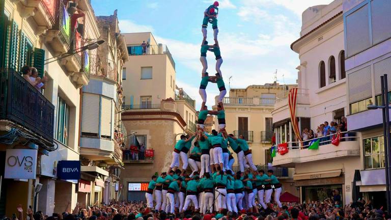 El 2d9fm que van descarregar els Castellers de Vilafranca dissabte a la Diada del Vendrell. Foto: Cedida