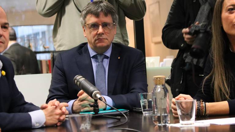 El president de Junts per Catalunya, Carles Puigdemont, reunit amb l’executiva del partit. Foto: ACN