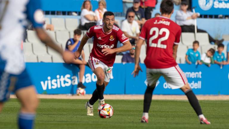 Borja Martínez en la Nova Creu Alta ante el Sabadell. Foto: Nàstic