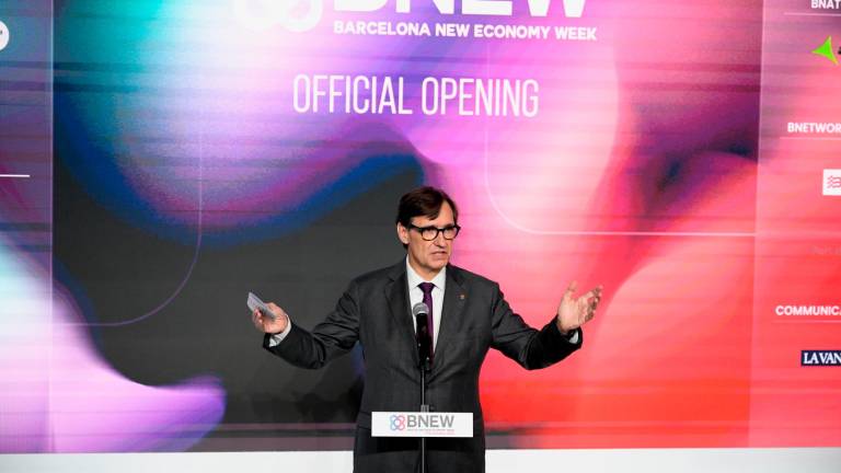 El presidente de la Generalitat de Catalunya, Salvador Illa, en la inauguración de la Barcelona New Economy Week (BNEW 2024). Foto: Cedida