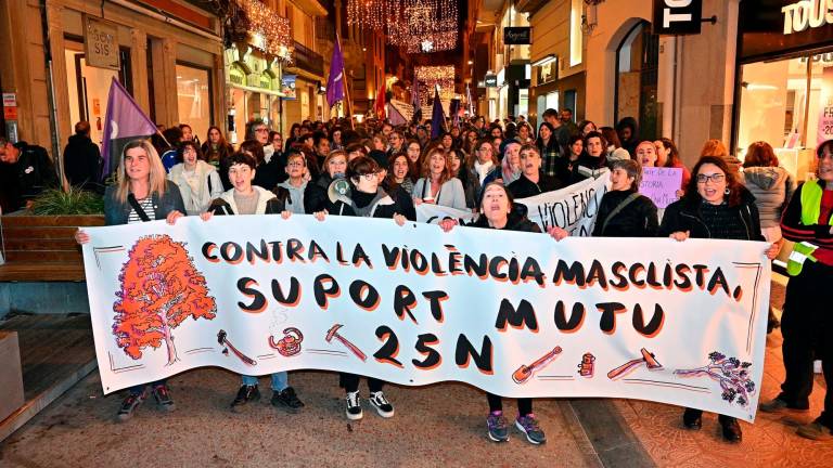 Instante de la marcha del pasado año del 25N, el Día Internacional de la Eliminación de la Violencia contra las Mujeres. Foto: Alfredo González