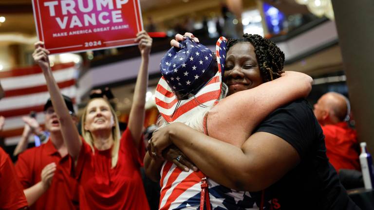 La alegría de los republicanos al conocerse la victoria de Donald Trump. Foto: EFE