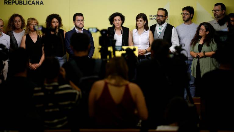 Marta Rovira, en la rueda de prensa posterior a la votación de la militancia de ERC. Foto: ACN