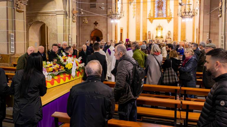 Imagen del funeral de este lunes en la iglesia de Sant Francesc de la Rambla Vella. Foto: Àngel Ullate