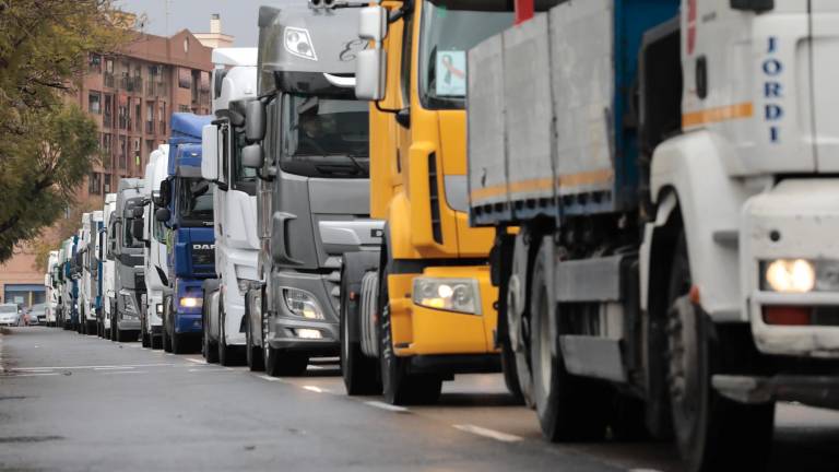 Una manifestación de camioneros. Foto: EFE