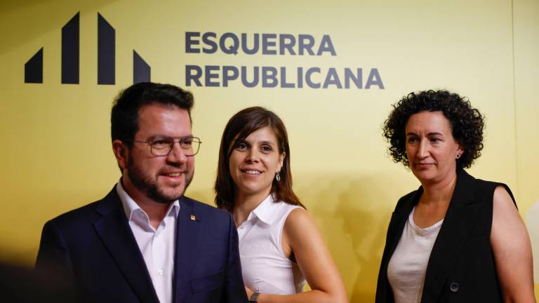 La rueda de prensa posterior a la votación de ERC. Foto: EFE