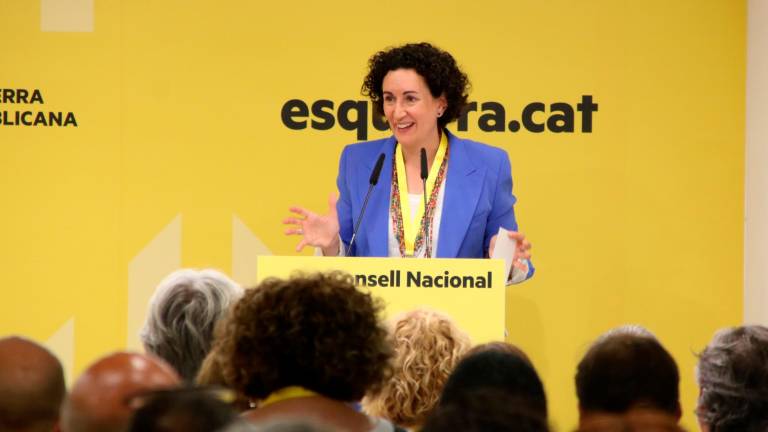 La secretaria general de ERC, Marta Rovira, en la sede del partido tras su regreso. Foto: Bernat Vilaró/ACN