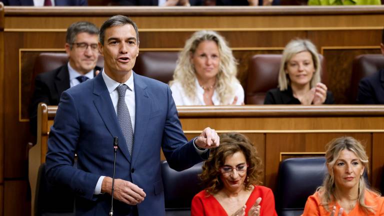 El presidente del Gobierno, Pedro Sánchez, interviene en la sesión de control al Ejecutivo este miércoles en el Congreso. Foto: EFE