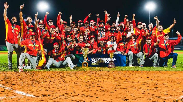 La selección española de béisbol conquistó en Brno (República Checa) su segundo título europeo de su historia con una nutrida presencia de jugadores formados en Catalunya. Foto: Cedida