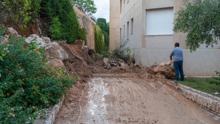 Efectos de las lluvias en L’Ametlla de Mar. Foto: Joan Revillas