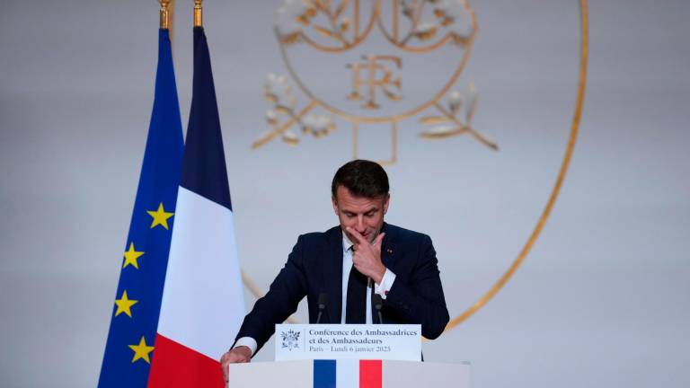 El presidente de Francia, Emmanuel Macron, se dirigió a los embajadores franceses de todo el mundo. Foto: EFE