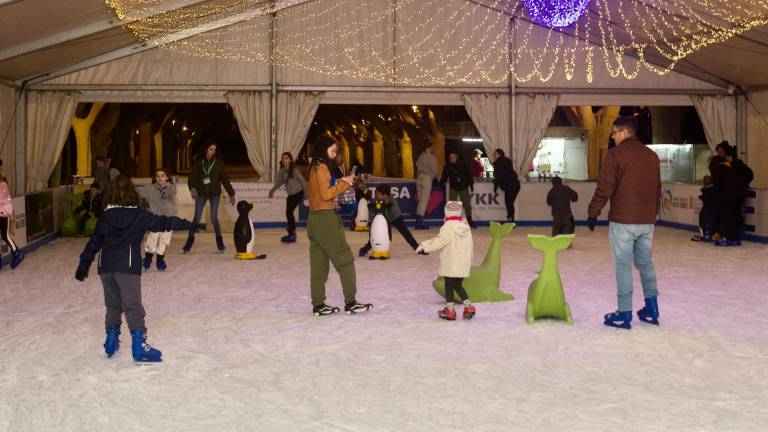 La pista de gel al parc Teodor Gonzàlez, en una anterior campanya de Nadal. Foto: J. Revillas