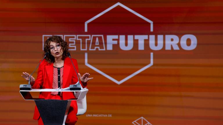 La vicepresidenta primera, María Jesús Montero, en las jornadas ‘Metafuturo’. Foto: EFE