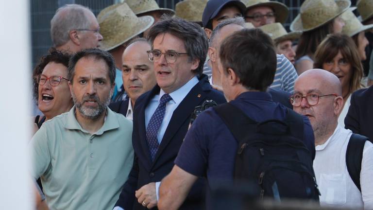 Carles Puigdemont, este jueves en Barcelona. Foto: EFE