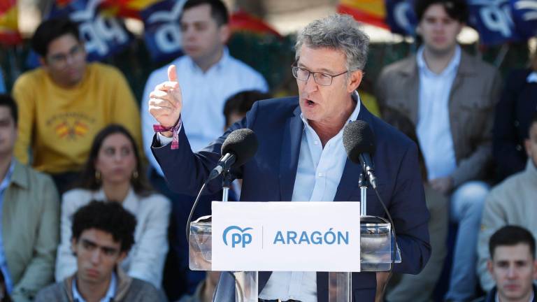 El presidente nacional del PP, Alberto Núñez Feijóo, durante el Día del Afiliado, la semana pasada. Foto: EFE