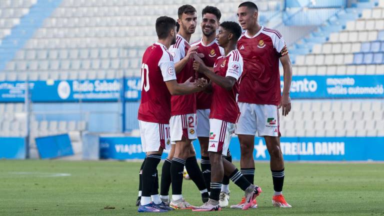 Jaume Jardí, con el dorsal ‘10’, marcó el primer gol de la pretemporada 2024/25 del Nàstic. Foto: Baseda/Nàstic