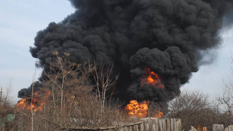 Los efectos del ataque de un dron ruso. Foto: EFE