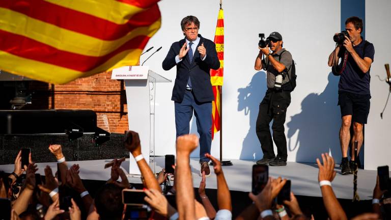 L’expresident Carles Puigdemont en la seva reaparició a Catalunya. Foto: ACN