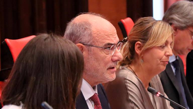 El conseller d’Unió Europea i Acció Exterior, Jaume Duch, en compareixença en comissió del Parlament aquest divendres. Foto: ACN