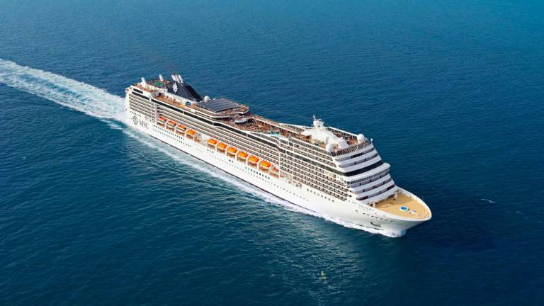 Imagen aérea del crucero. Foto: MSC Cruceros