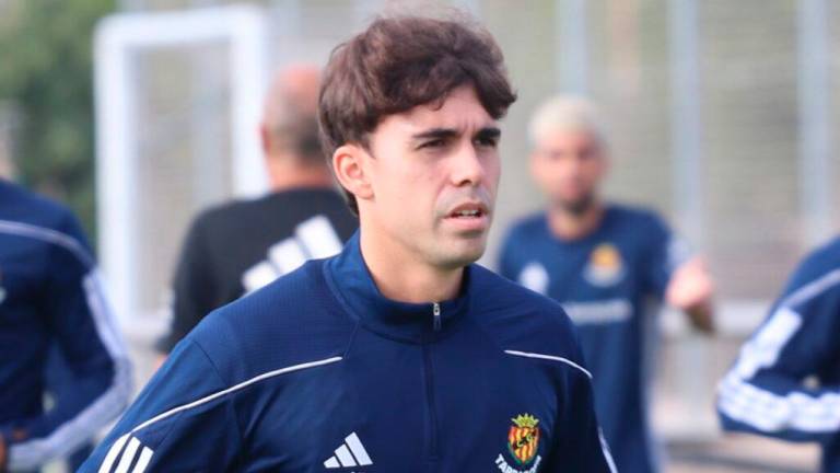 De la Peña en un entrenamiento con el Nàstic durante esta temporada. Foto: Nàstic