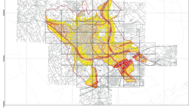 El nou mapa de soroll de Reus: els colors més intensos marquen les zones del municipi amb registres més alts de soroll. foto: ajuntament de reus