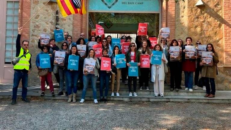 Protesta dels treballadors del Consell Comarcal del Baix Camp realitzada l’any passat. foto: cedida