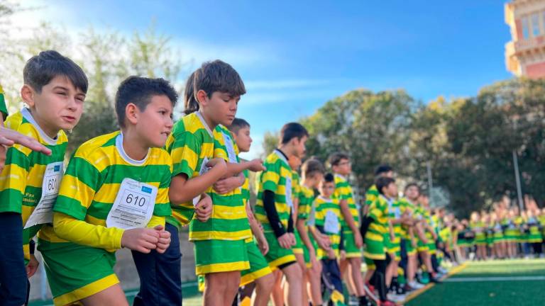 Alumnos a punto de tomar la salida en una de las carreras disputadas en el interior del complejo del propio Pare Manyanet.