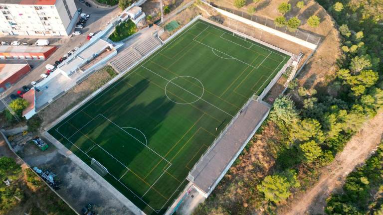 Imagen aérea del estadio de Sant Pere i Sant Pau. Foto: Cedida