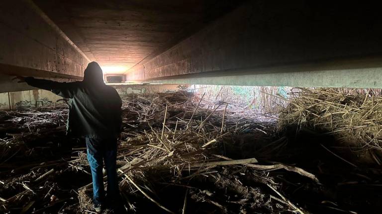 La riera de Maspujols, bajo el puente del vial del Cavet. foto: cedida