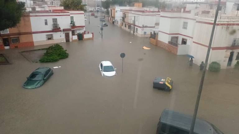 Así estaba esta mañana de martes Jerez de la Frontera a causa del temporal. Foto: @OrgulloBolacha