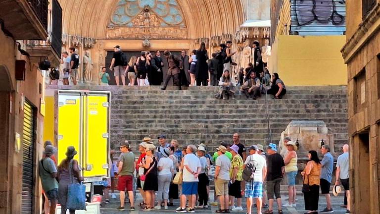 El rodaje de la serie ha causado expectación en todo el entorno de la Catedral. Foto: N.M.