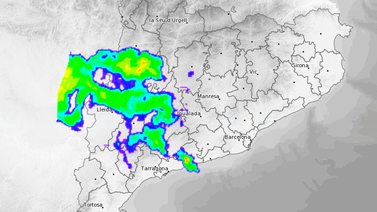 $!Imagen del radar del Servei Meteorològic de Catalunya.