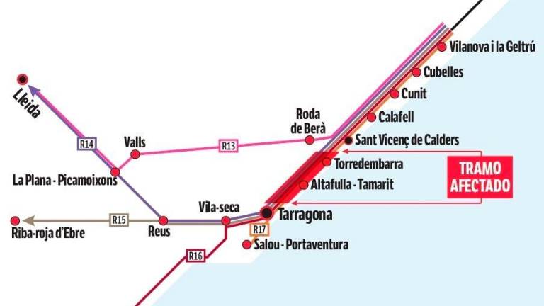 $!Las mercancías y las obras en la estación de Sant Vicenç, tensionarán aún más los Regionales desde Tarragona